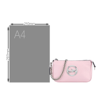 COACH 蔻驰 奢侈品 欧美时尚女斜挎包粉色人造革手拿包手腕包