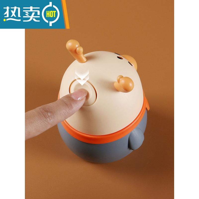 敬平2022新款牙签盒客厅家用创意麋鹿牙签筒按压式自动弹出牙签 深蓝单个送200支牙签高清大图