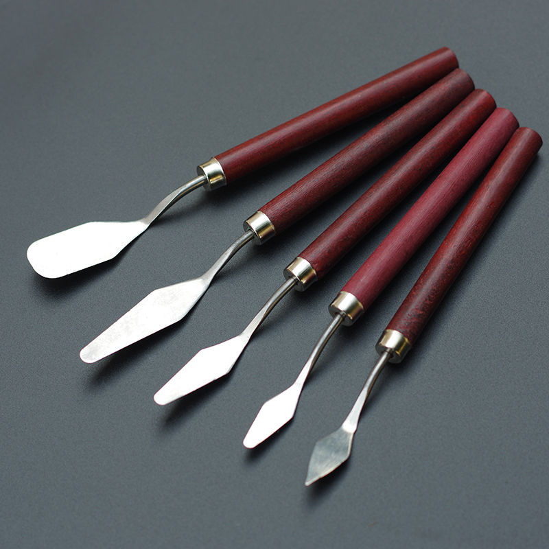 5把装油画刮刀颜料调色刀油画刀丙烯水粉铲刀挑刀绘画工具