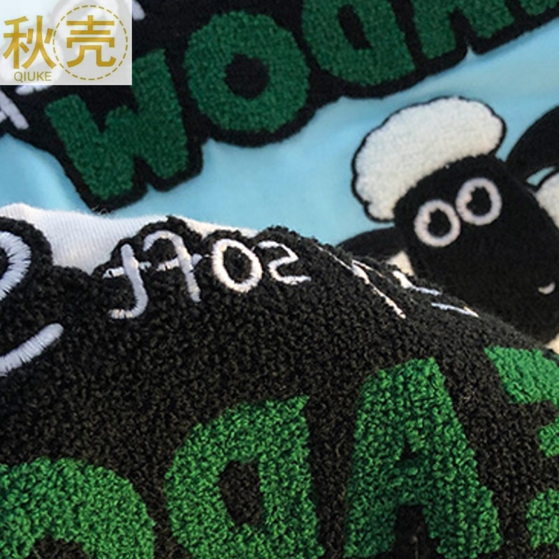 秋壳潮流美式小众设计感植绒小羊短袖T恤女2022夏季百搭圆领上衣