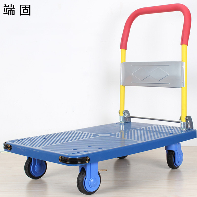 端固 平板车手推车 90*60cm 5寸静音橡胶轮 5E-90/个高清大图