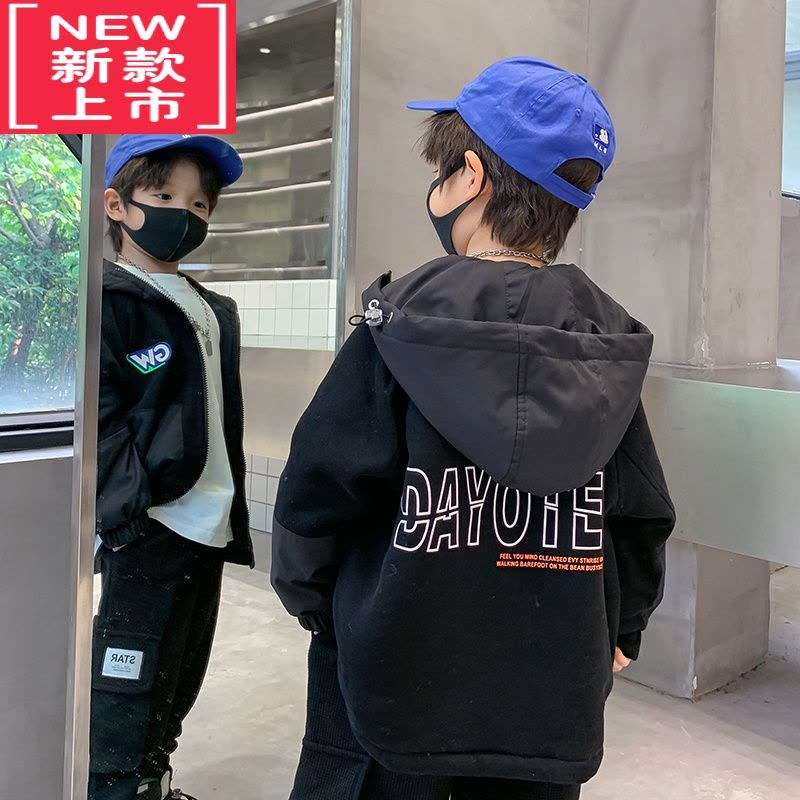 可莉允男童冬季轻薄羽绒棉服2022新款儿童洋气外套秋冬季夹棉加厚帅气潮图片