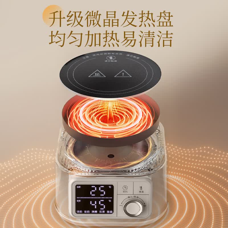 荣事达养生壶YSH15M6 1.3L玻璃壶身 800W快速加热 底盘加热技术 国产温控器安全稳定 简约设计煮茶煮水两用高清大图