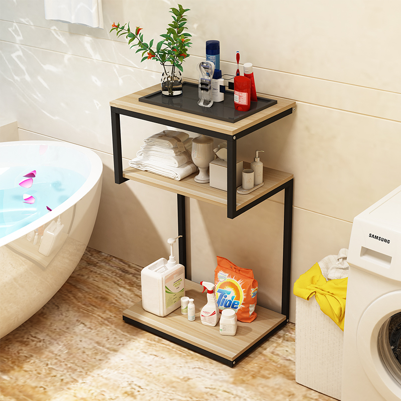 弓形浴室置物架洗澡间厕所落地多层盆架子储物脸盆架卫生间收纳架定制