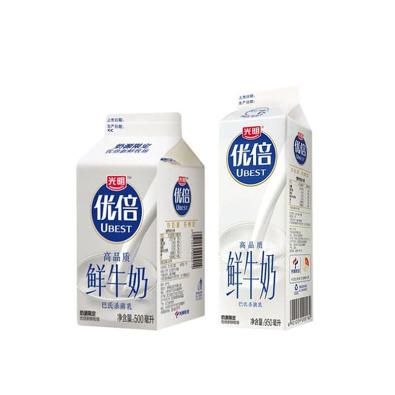 光明优倍鲜牛奶高品质巴氏杀菌鲜奶盒装多规格可选北京发货