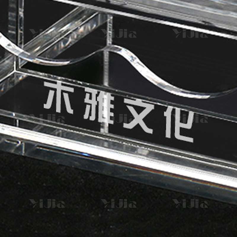 翌嘉YJ4123046 亚克力名片盒塑料收纳盒 102*80*80高清大图