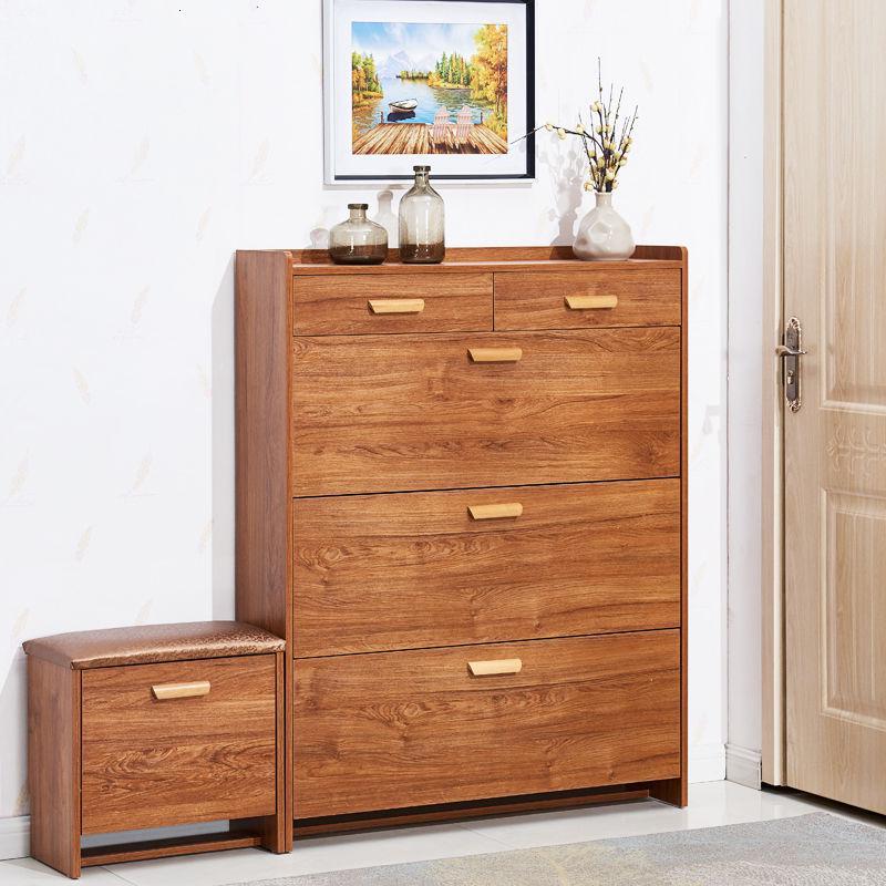 简易实木色口家用进鞋柜鞋架多层防尘收纳架简约厅柜隔断柜定制 长85