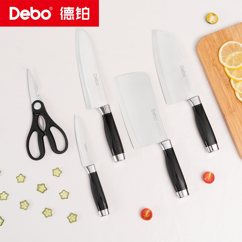 德铂Debo博拉兹不锈钢刀具套装不锈钢菜刀切片刀剪刀六件套高清大图