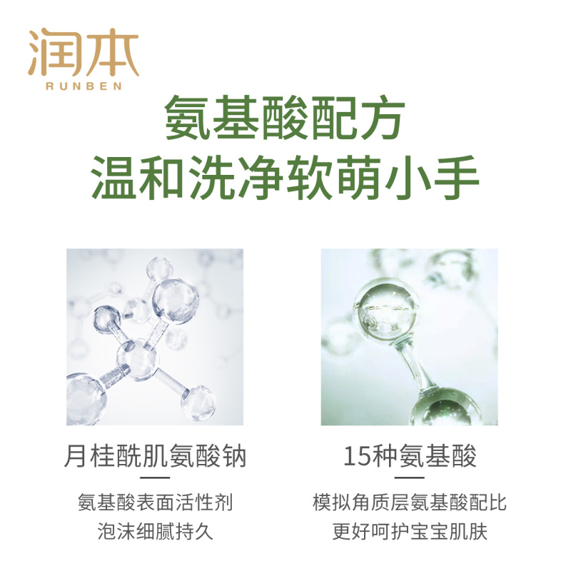 润本 儿童泡泡洗手液350ml水洗 医疗皮肤隔离细菌护理家用水洗免洗