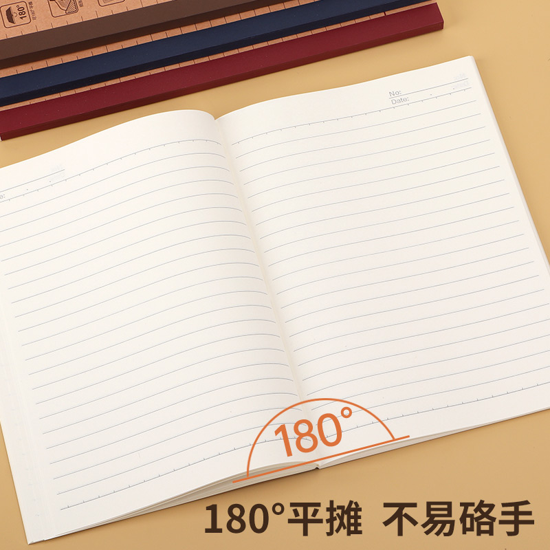 宝克(BAOKE)205AN 牛皮纸封面笔记本子无线胶装软抄本办公记事本软面抄学生日记作业本[A5/20张]混色 单本装高清大图