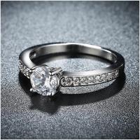 R815-CCouple Love Gold Rings铂金订婚戒指男女钻石情侣简约日韩送女朋友七夕情人节礼物