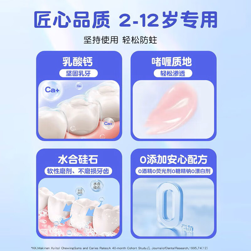舒客宝贝儿童牙膏按压式150g大容量含氟防蛀2-12岁葡萄味包装随机1瓶装高清大图