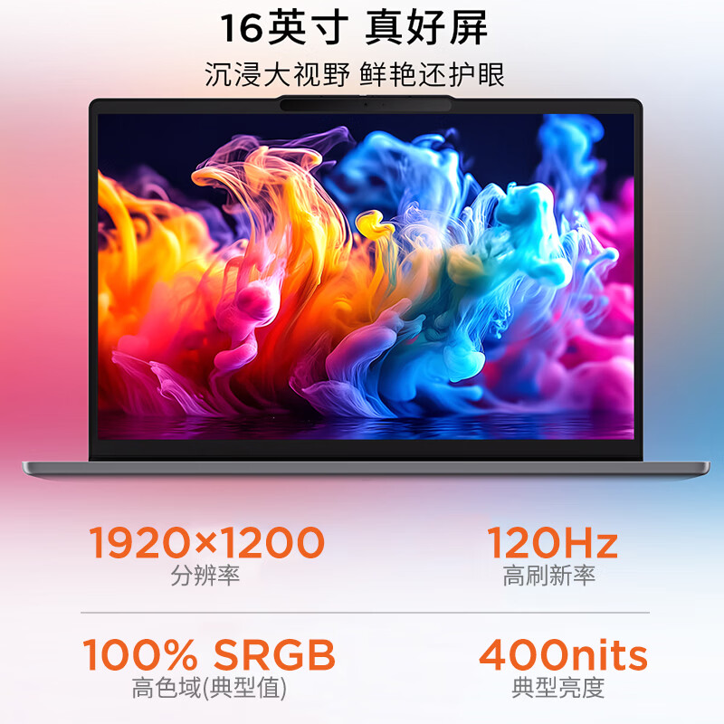联想小新16 16英寸轻薄笔记本电脑(锐龙R7-H255 16G 512G 高色域 400nit 120Hz高刷)高清大图