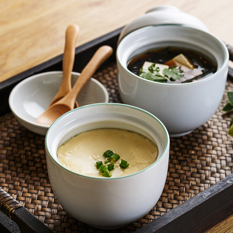 陶趣居纯色陶瓷蒸蛋碗蒸蛋盅烘焙精灵带盖炖蛋羹蒸盅家用隔水炖蒸鸡蛋