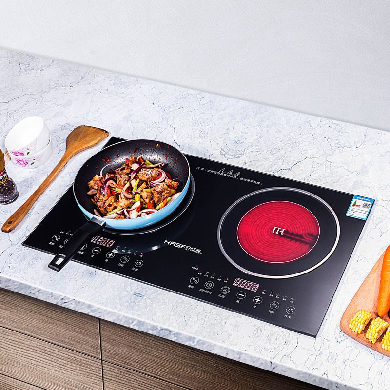 家用电磁炉嵌入式电陶炉双灶头镶嵌火锅大功率鸳鸯组合电陶炉电陶炉