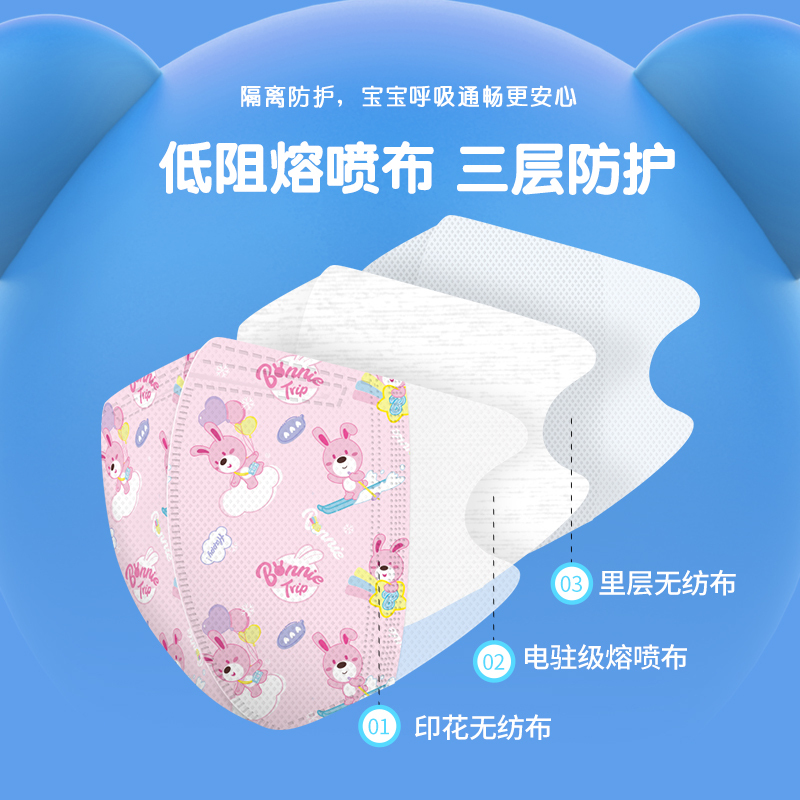 小鹿菲菲儿童折叠B口罩组合装