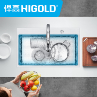 HIGOLD/悍高 手工水槽单槽套装 加厚304不锈钢水槽 洗菜盆厨盆洗碗盆