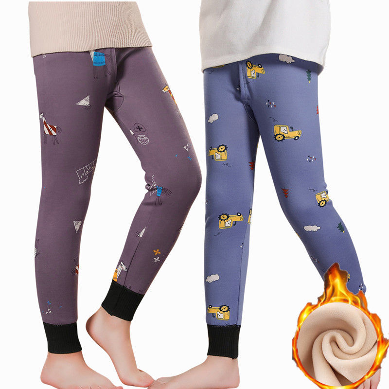 男童秋裤加厚加绒保暖裤单条儿童衬裤宝宝大童内穿棉毛裤小孩冬季 莎