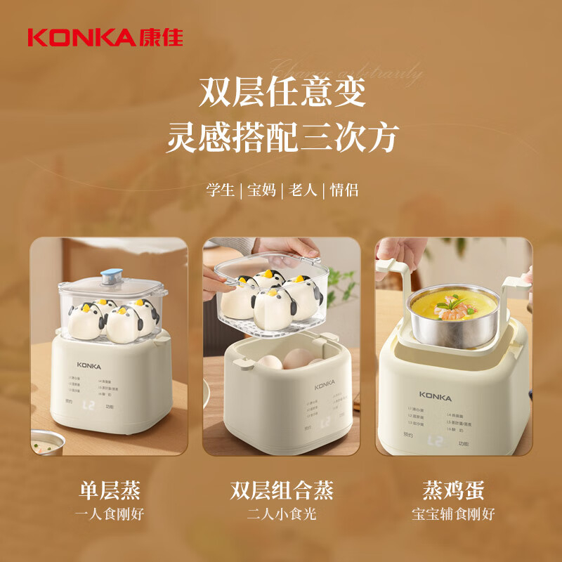 康佳煮蛋器可视化方便快捷双层款KZDQ-0303-W高清大图