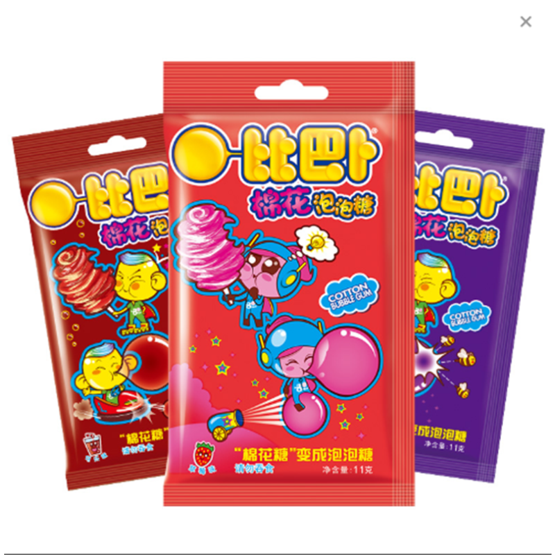 【苏宁小店】比巴卜棉花泡泡糖(葡萄)132g/包