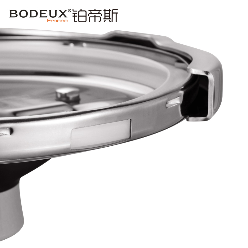 铂帝斯BODEUX 金星 304不锈钢压力锅22cm高压锅家用燃气电磁炉通用复底防爆6L高清大图