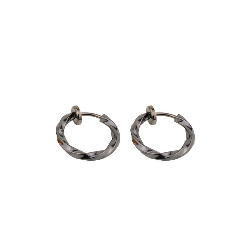 Kulana金属饰品扭花耳圈耳环银色图片