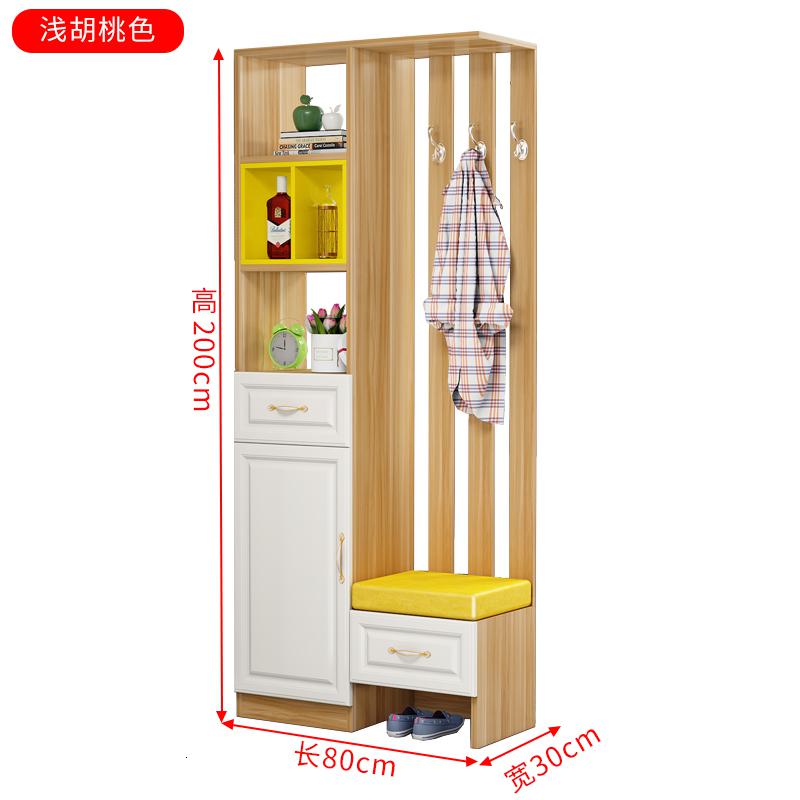 现代简约酒柜隔断柜进双面屏风玄关柜鞋柜一体客厅多功能厅柜 长80浅胡桃色【包安装】组装框架结构