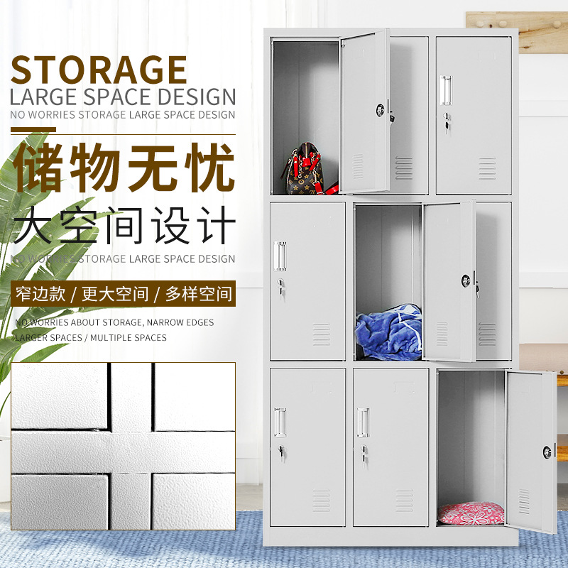 戴劲更衣柜员工宿舍储物柜多门鞋柜钢制换衣柜碗柜常规款 二十四门高清大图