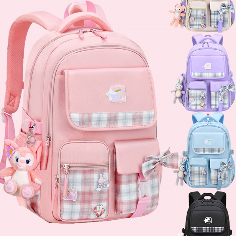 智扣新款书包女小学生儿童书包一二三到六年级女孩轻便减负护脊双肩包