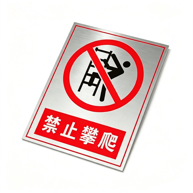 伽隽 不锈钢提示牌 禁止攀爬 个高清大图