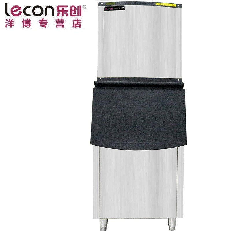 lecon/乐创洋博 380kg830磅分体式方冰商用制冰机 奶茶制冰机 家用全自动大制冰机刨冰 奶茶店设备