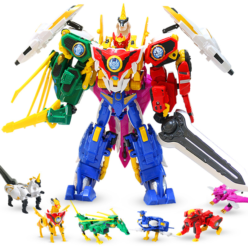 神兽金刚4邦宝历险记金刚玩具6合体男孩变形机器人玩具青龙雄狮大号