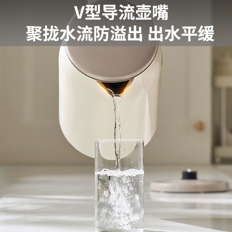 九阳(Joyoung)烧水壶热水壶电水壶1.7L 双层隔热304不锈钢 大容量家用开水壶K17FD-W160高清大图