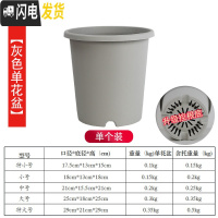 三维工匠新款改良加厚树脂加仑盆控根盆可蓄水透气透水月季花盆绿萝盆p15 [单个装][浅灰不含托] 特大花盆容器