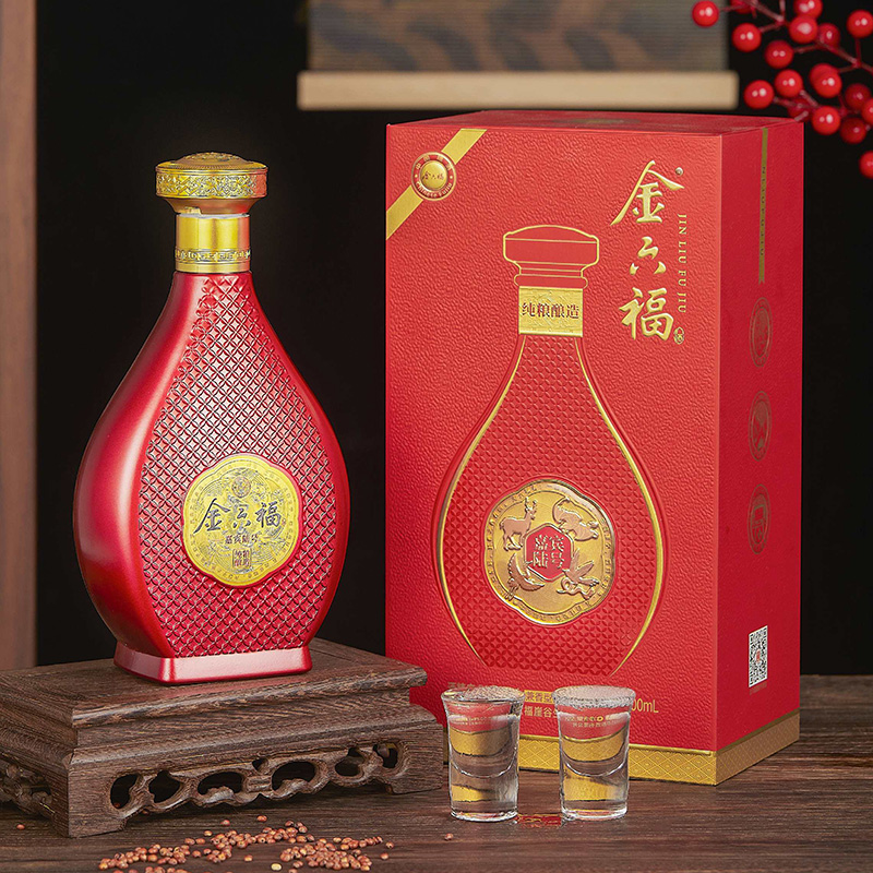 金六福酒 嘉宾陆号 50.8度兼香型白酒 纯粮酿造 500ml*6瓶 整箱装 内附手提袋高清大图