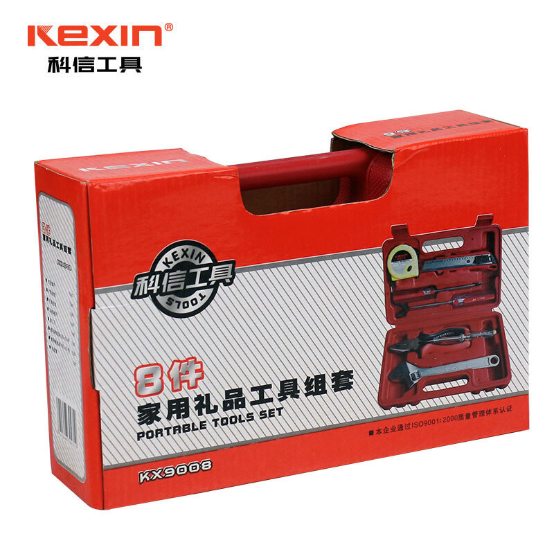 科信(kexin) 8件工具箱套装 家居维修组套 礼品工具组套 KX9008 1套