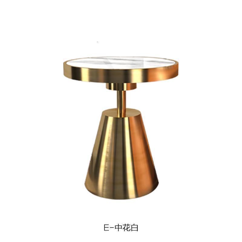 森美人意式简轻奢不锈钢大理石角几酒店小茶几边几沙发边柜客厅床头柜 E-中花白