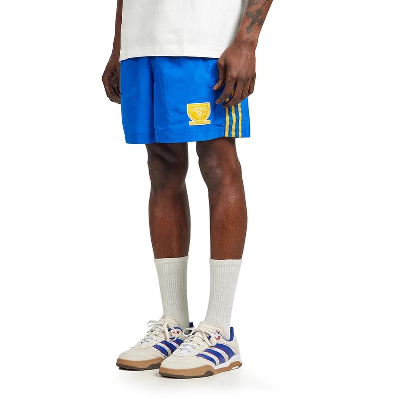 阿迪达斯(adidas)adidas复古运动短裤弹性束带防撕裂蓝色彩色条纹