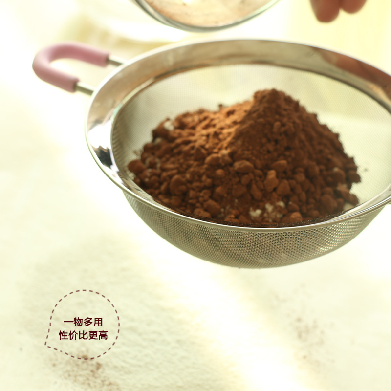大号不锈钢长柄筛 家用不锈钢漏网 烘焙工具 豆浆网筛厨房油隔雪花酥撒粉手持糖粉网