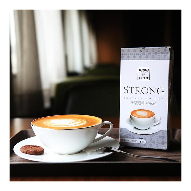 [苏宁超市]沃欧咖啡(WOW COFFEE) 特浓即溶咖啡105g(15g*7条) 速溶系列