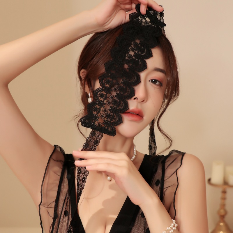 长夜漫漫情趣内衣女性感蕾丝镂空眼罩系带情趣配饰一件4018高清大图
