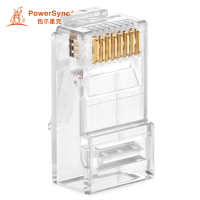 包尔星克 PRC6T-100 六类水晶头 100个 透明白色