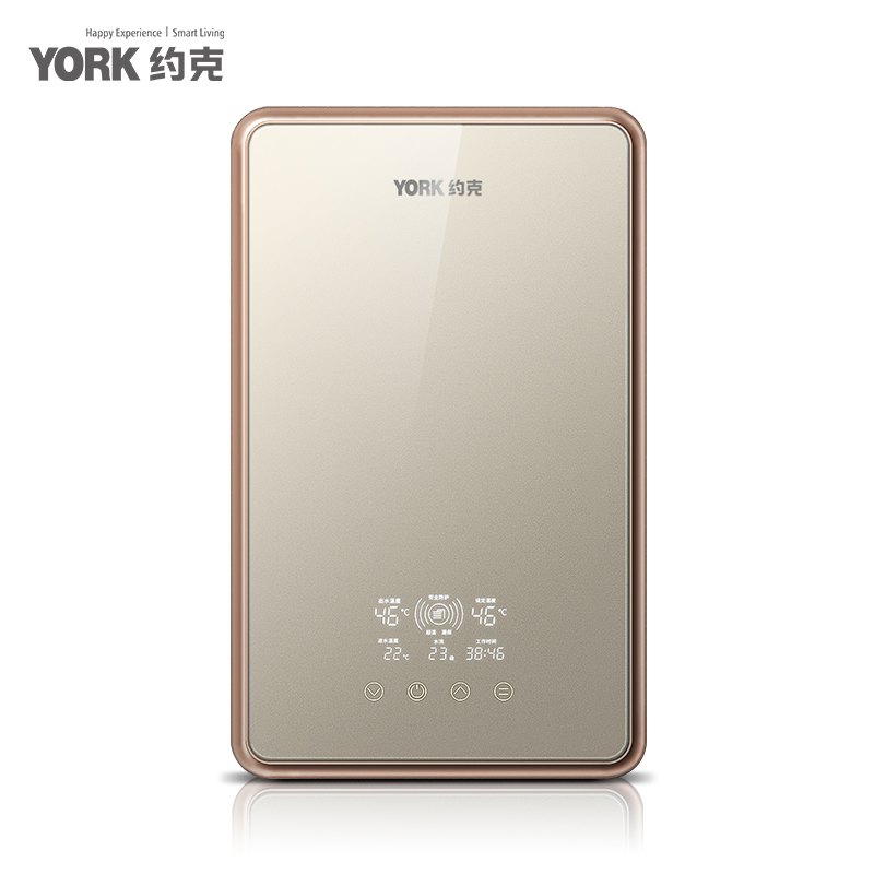 约克(YORK)即热式电热水器YK-G3S金色恒温变频速热家用小型大水量免储水热水器8.8KW高清大图