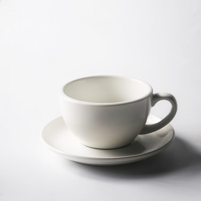 九土 杯子+碟子 小号 陶瓷咖啡杯碟组 简约白 (计价单位:套)