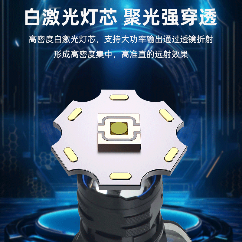 黑蝎强光变焦头灯超亮夜钓大功率头戴式手电筒充电式长续航户外远射灯 XY-166变焦头灯+18650*6+彩盒高清大图