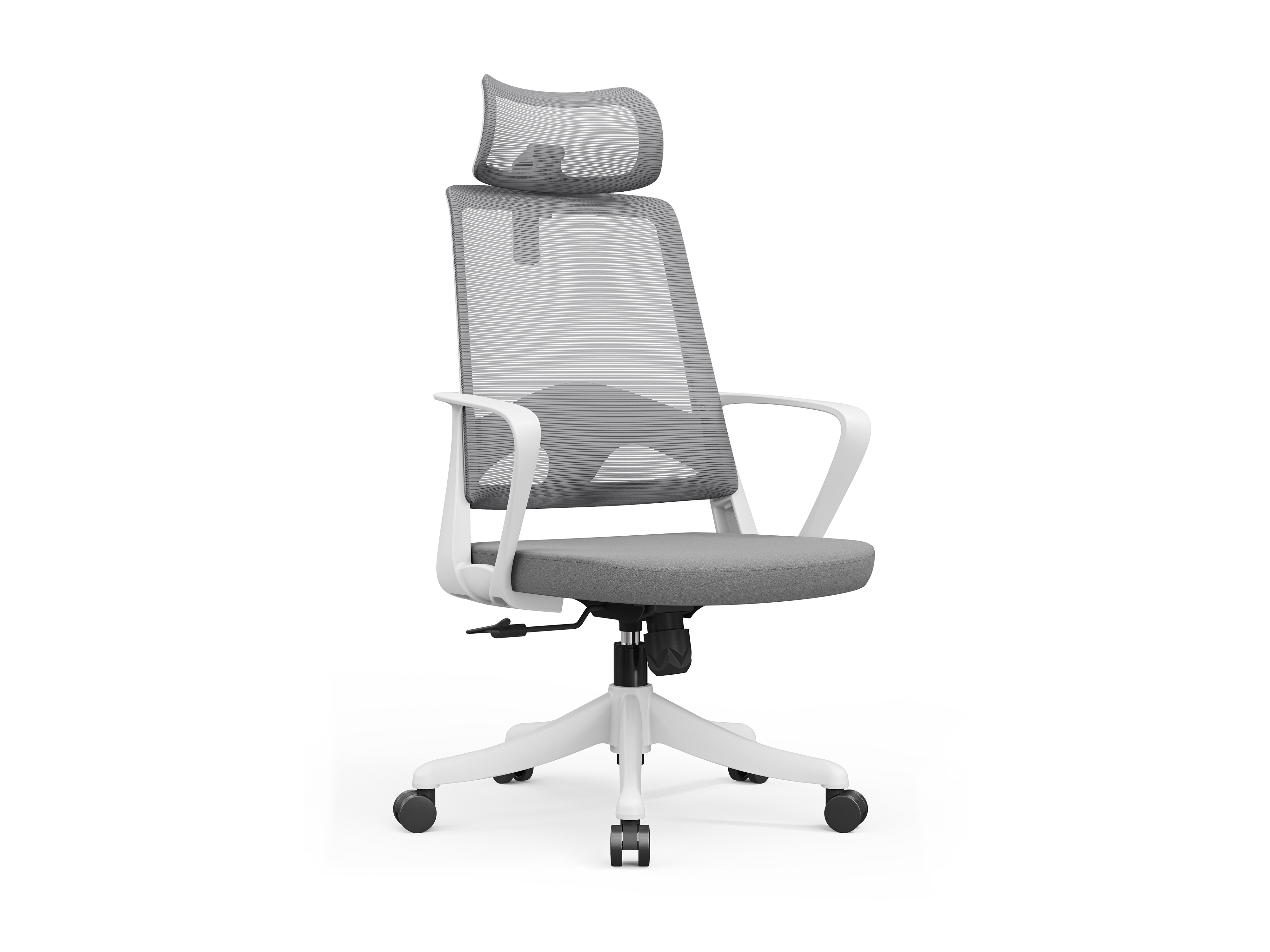 德诚和(DCH)办公椅子人体工学椅主管职员椅网椅时尚座椅 A913-1灰色白框高背