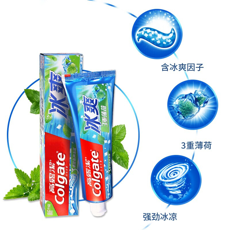 高露洁(Colgate) 冰爽三重薄荷牙膏120g高清大图