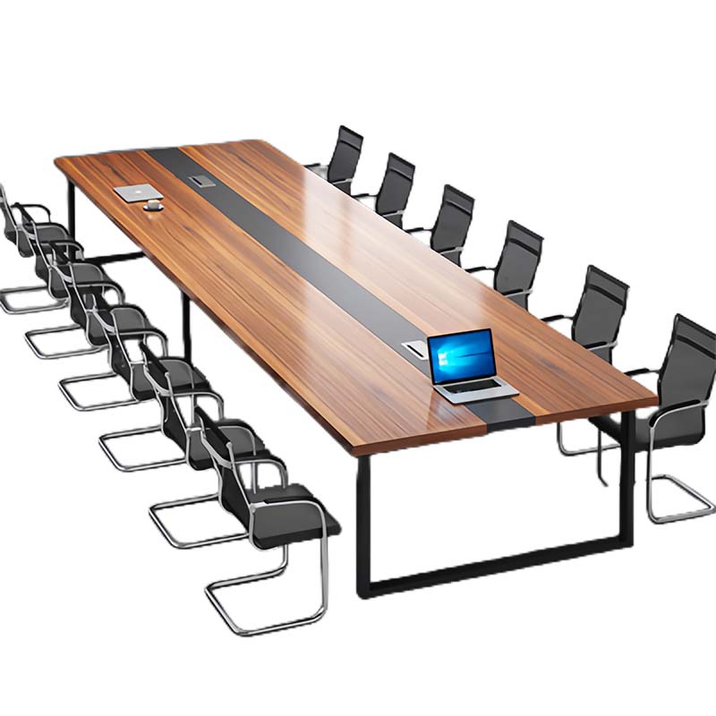 利特莱依会议桌长桌简约现代工作台会议室长条桌办公桌椅组合3.5*1.4(米)带12椅高清大图