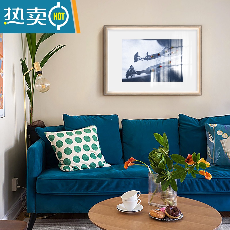 敬平北欧双色轻奢6寸7寸8 10寸摆台客厅卧室相片框架冲洗照片做成相框 星空灰 A4摆桌+挂墙[21*29.7cm]高清大图