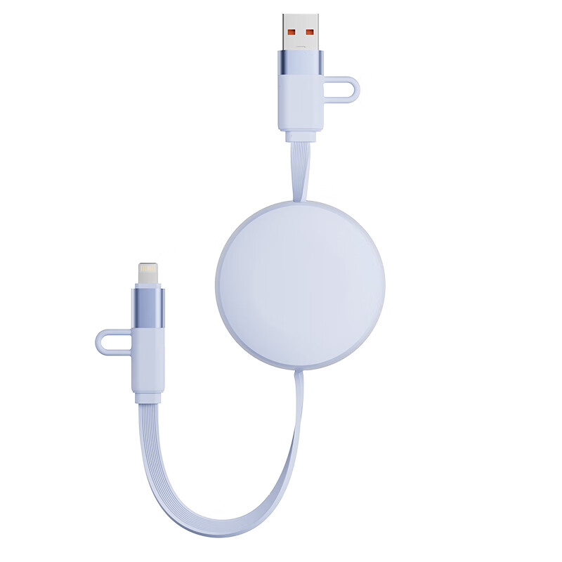 沃品WOPOW LC030二拖二伸缩数据线(蓝色粉色可选)高清大图